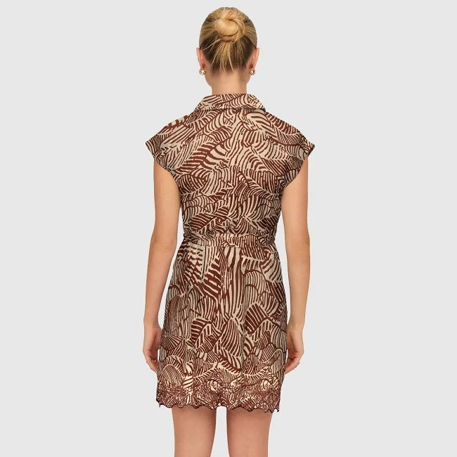 Vestido ONLY Beige y Rojo Mujer