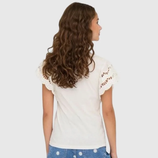 Camiseta ONLY Blanca Mujer Manga...