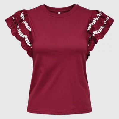 Camiseta ONLY Burdeos Mujer...
