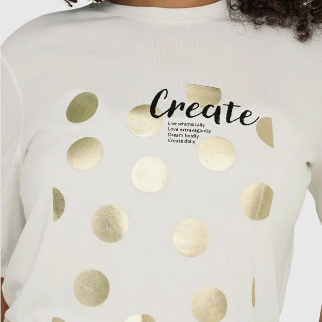 Camiseta ONLY Beige Mujer