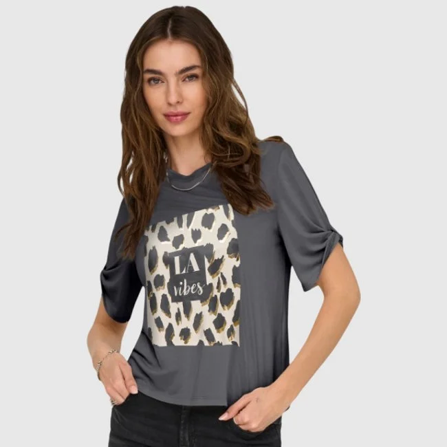 Camiseta ONLY Negra Mujer