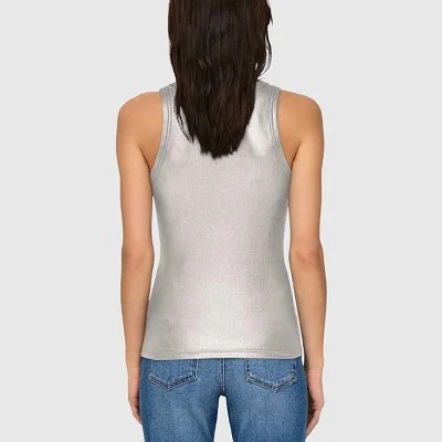 Camiseta ONLY Plateada Mujer 2