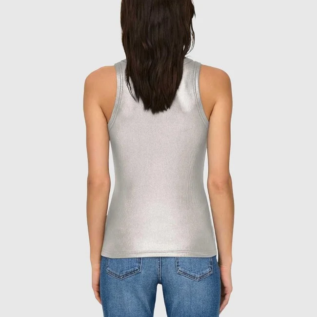 Camiseta ONLY Plateada Mujer