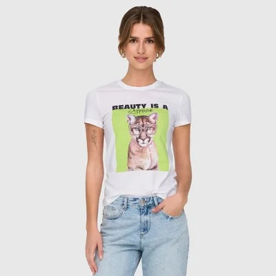 Camiseta ONLY Blanca Mujer...