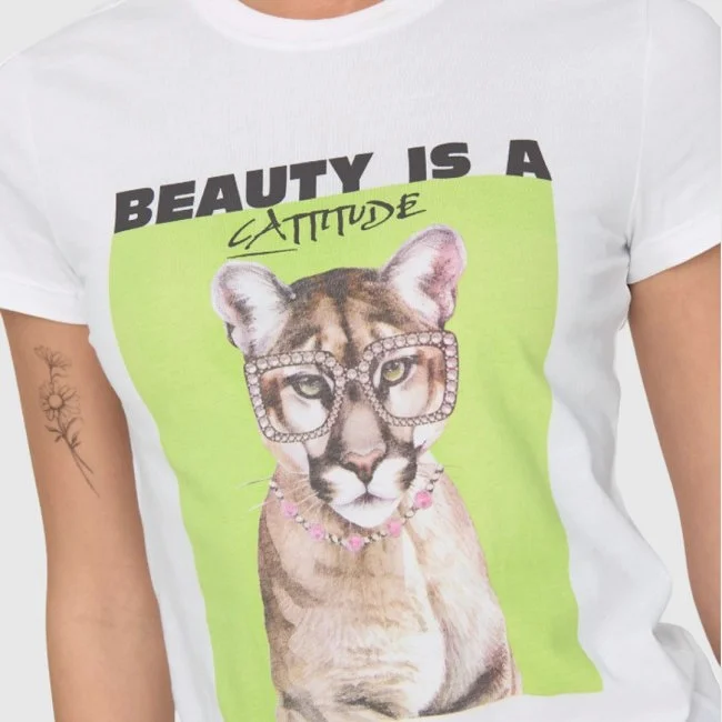 Camiseta ONLY Blanca Mujer