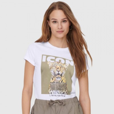 Camiseta ONLY Blanca Mujer...