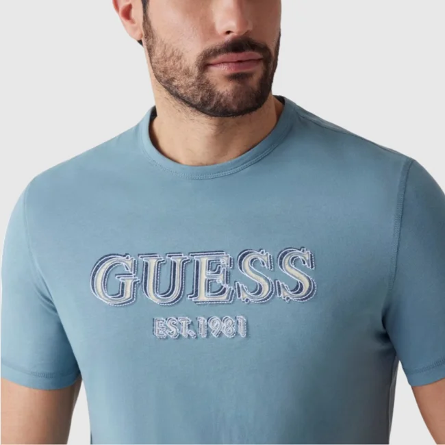 Camiseta Guess Azul Hombre