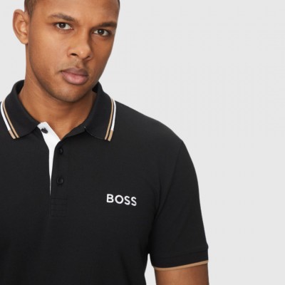 Polo Boss Negro Hombre Logo... 2