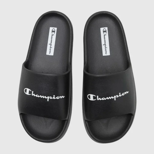 Chanclas Champion Negras Mujer