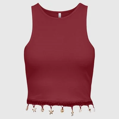 Camiseta ONLY Burdeos Mujer