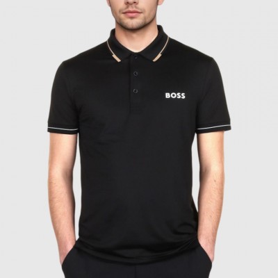 Polo Boss Negro Hombre Logo...