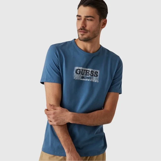 Camiseta Guess Azul Hombre