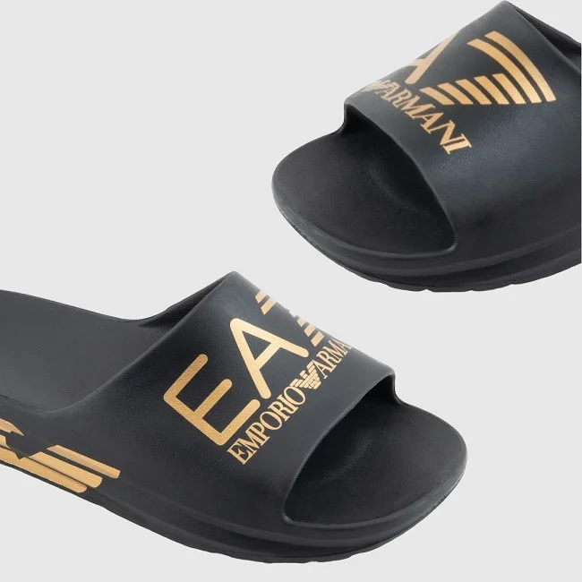 Chanclas Armani Negras y Doradas Hombre