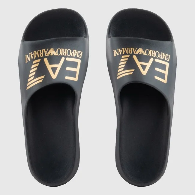 Chanclas Armani Negras y Doradas Hombre