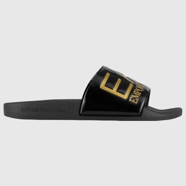 Chanclas Armani Negras y Doradas Hombre Chanclas Armani Negras y Doradas Hombre