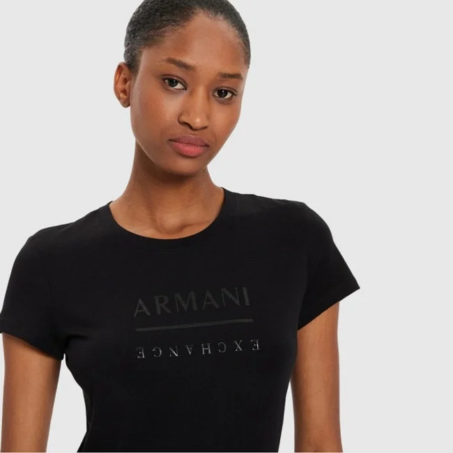 Camiseta Armani Exchange Negra Mujer