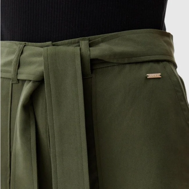 Pantalón Corto Guess Verde Mujer Pantalón Corto Guess Verde Mujer