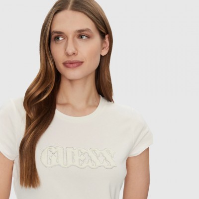 Camiseta Guess Marfil Mujer 2