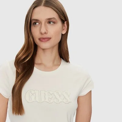 Camiseta Guess Marfil Mujer 2