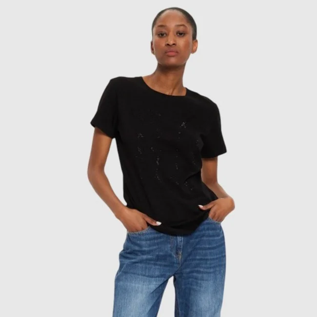 Camiseta Armani Exchange Negra Mujer