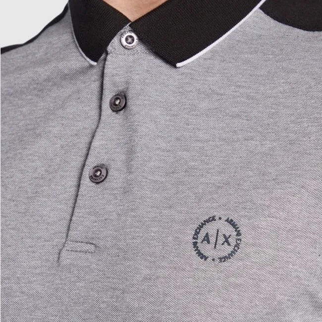 Polo Armani Exchange Gris y Negro Hombre