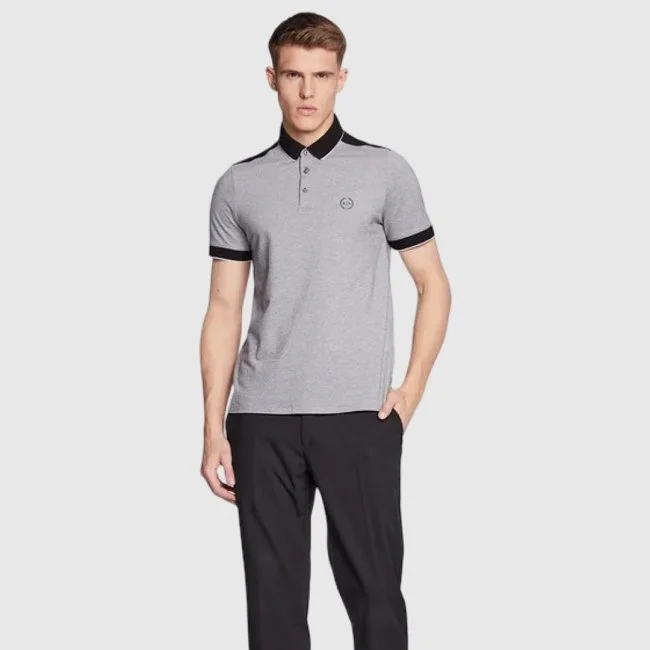 Polo Armani Exchange Gris y Negro Hombre