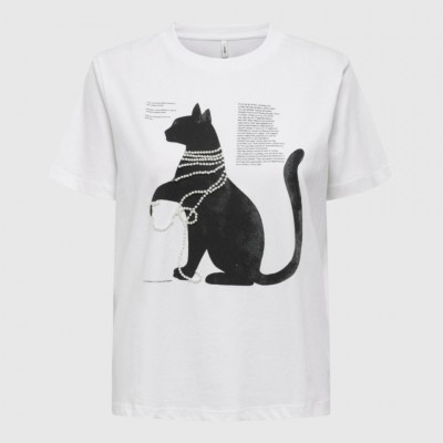 Camiseta ONLY Blanca Mujer