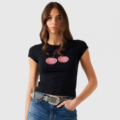 Camiseta Guess Negra Mujer
