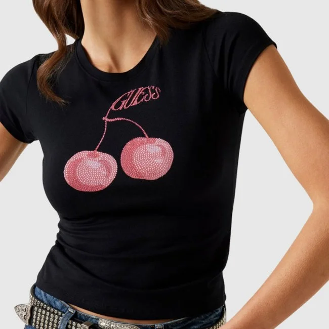 Camiseta Guess Negra Mujer
