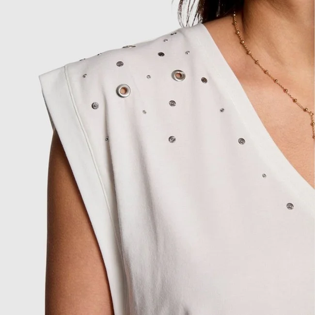 Camiseta Morgan Blanca Mujer