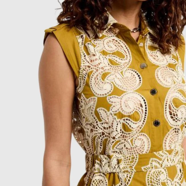 Vestido Morgan Mostaza Mujer