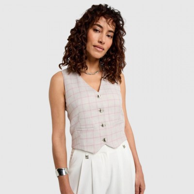 Camiseta Morgan Gris y Rosa...
