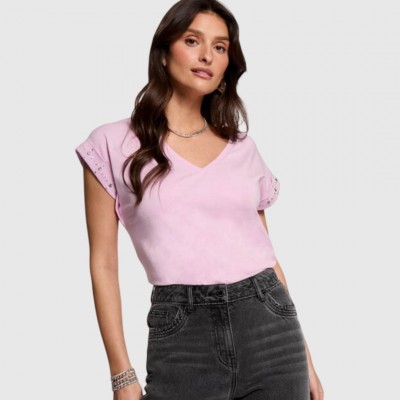 Camiseta Morgan Rosa Mujer