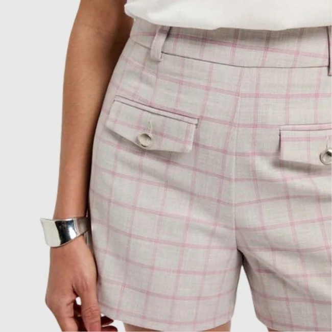 Pantalón Morgan Gris y Rosa Mujer