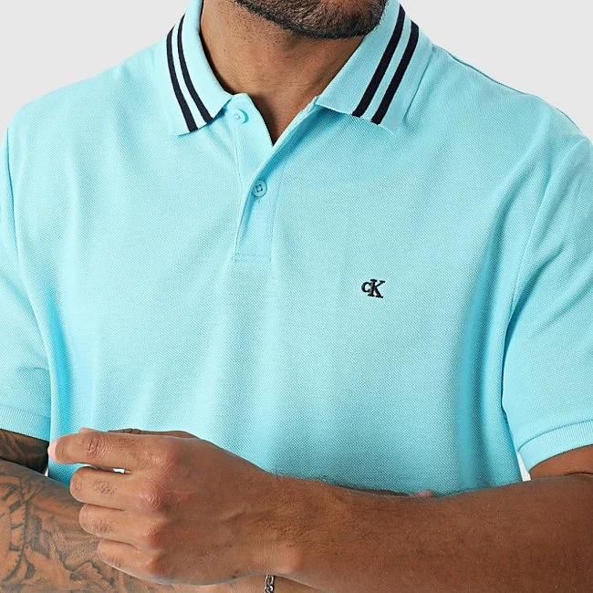 Polo Calvin Klein Turquesa Hombre