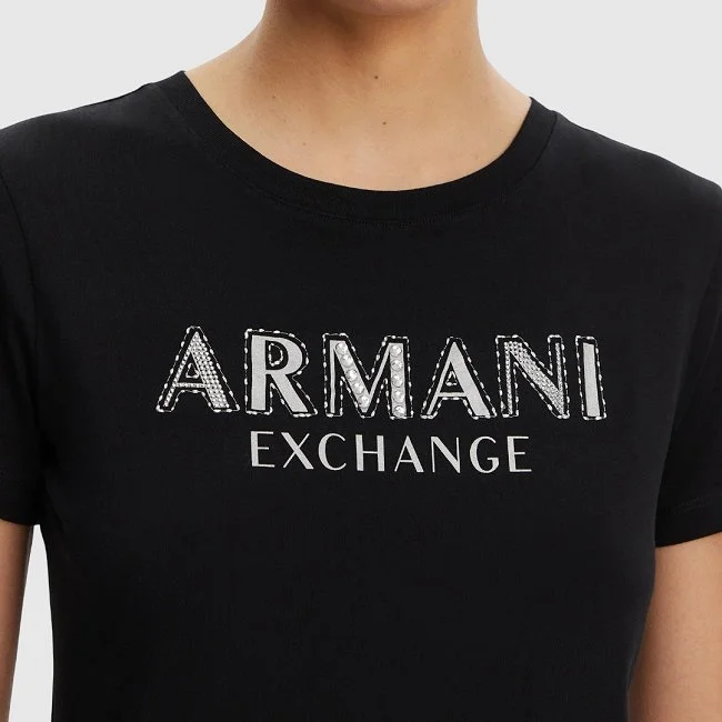 Camiseta Armani Exchange Negra Mujer