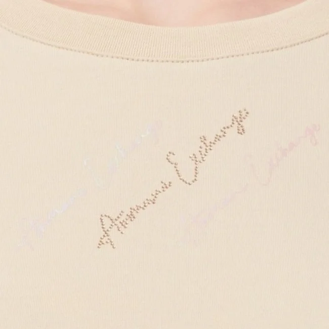 Camiseta Armani Exchange Beige Mujer