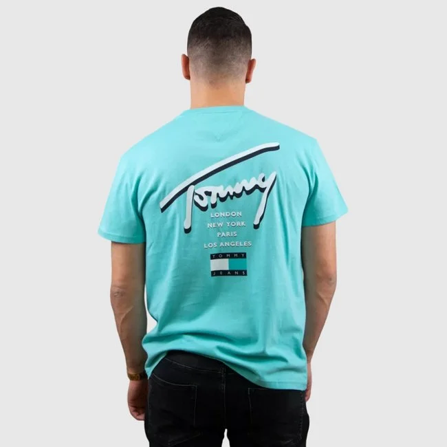 Camiseta Tommy Hilfiger Turquesa Hombre