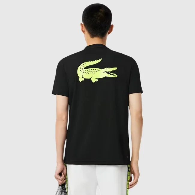 Camiseta Lacoste Negra y Amarillo Hombre