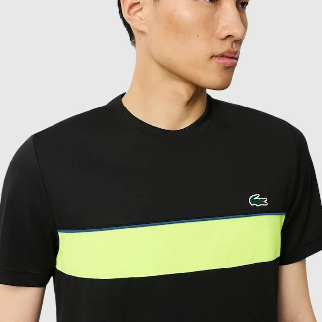 Camiseta Lacoste Negra y Amarillo Hombre