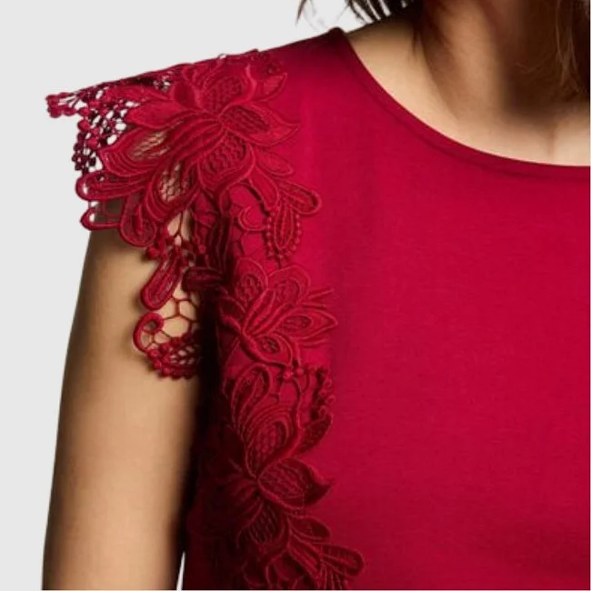 Camiseta Morgan Burdeos Mujer