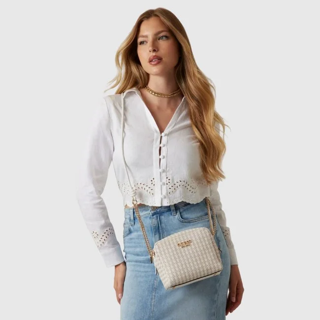 Bolso Guess Beige y Blanco Mujer