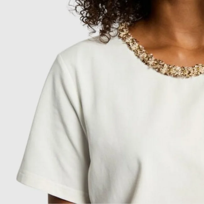 Camiseta Morgan Blanca Mujer Camiseta Morgan Blanca Mujer