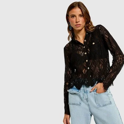 Camisa Morgan Encaje Mujer