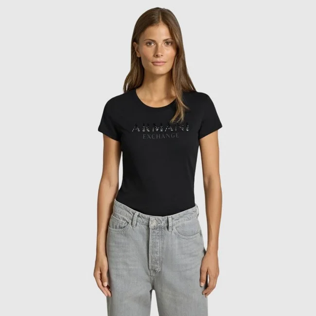 Camiseta Armani Exchange Negra Mujer Camiseta Armani Exchange Negra Mujer