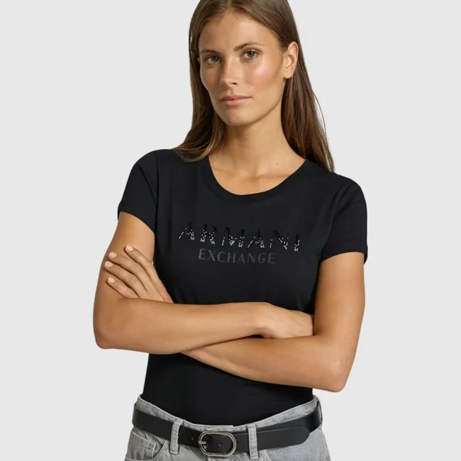 Camiseta Armani Exchange Negra Mujer Camiseta Armani Exchange Negra Mujer