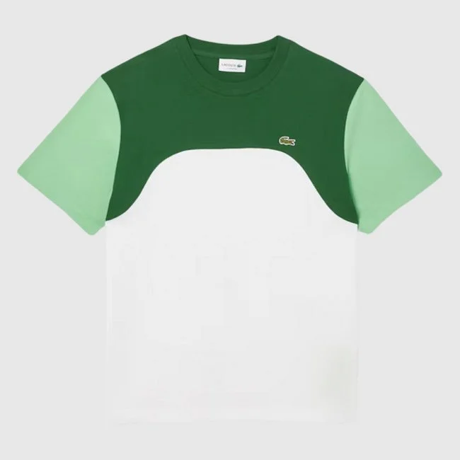 Camiseta Lacoste Verde y Blanca Hombre