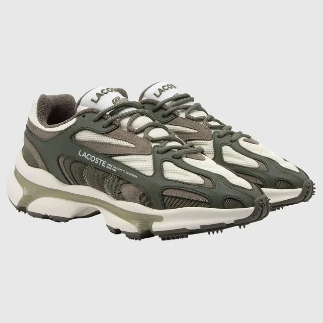 Zapatillas Lacoste Kaki y Blancas Hombre