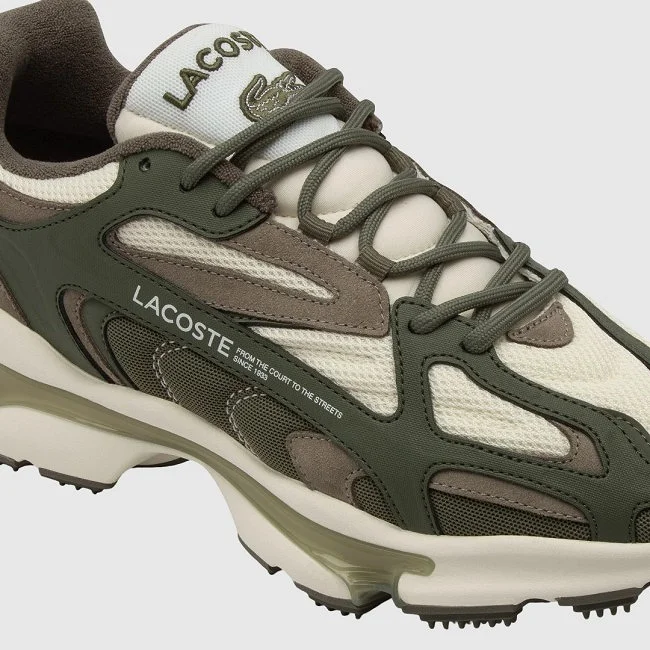 Zapatillas Lacoste Kaki y Blancas Hombre