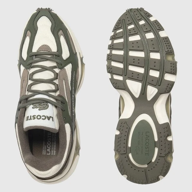 Zapatillas Lacoste Kaki y Blancas Hombre
